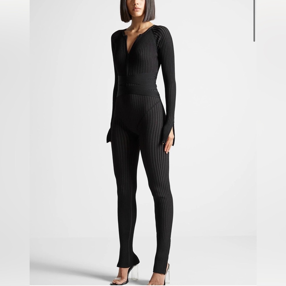 Maniere De Voir Black Ribbed Knitwear